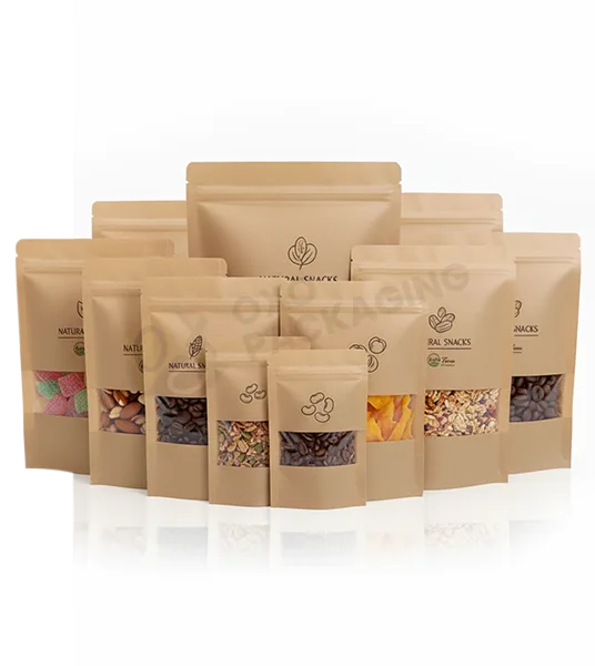 Custom Kraft Stand up Pouch Option Packaging