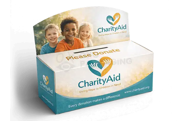 personalized donation boxes with logo