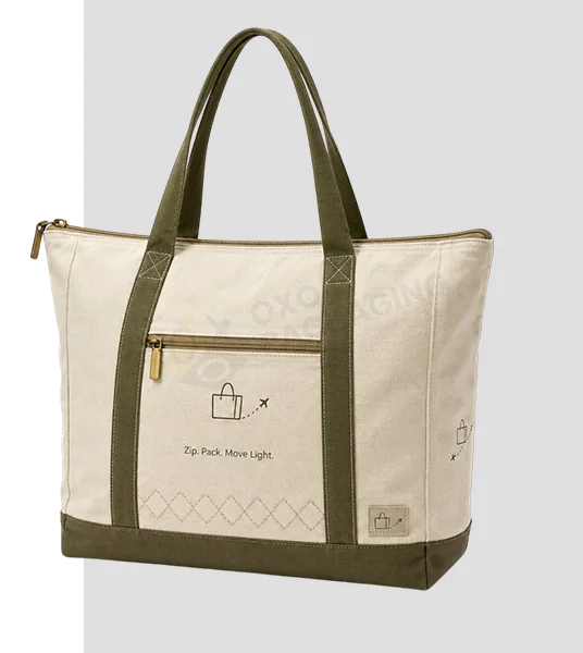 personalized zipper tote bag