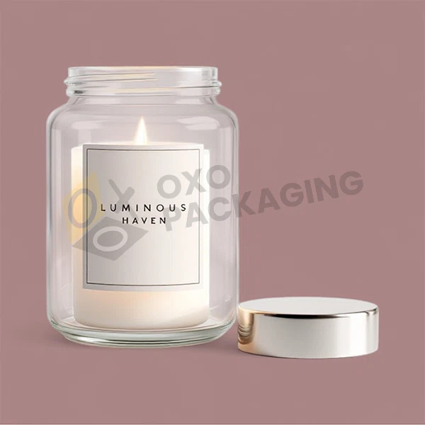 clear glass candle jars