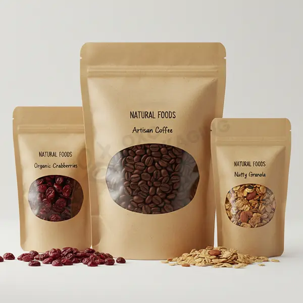 Kraft Stand up Pouches Option Packaging