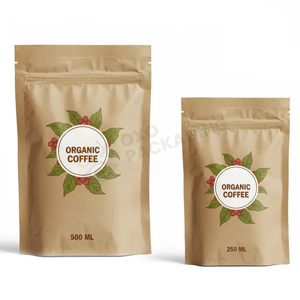 Custom Kraft Standup Pouch Option Packaging