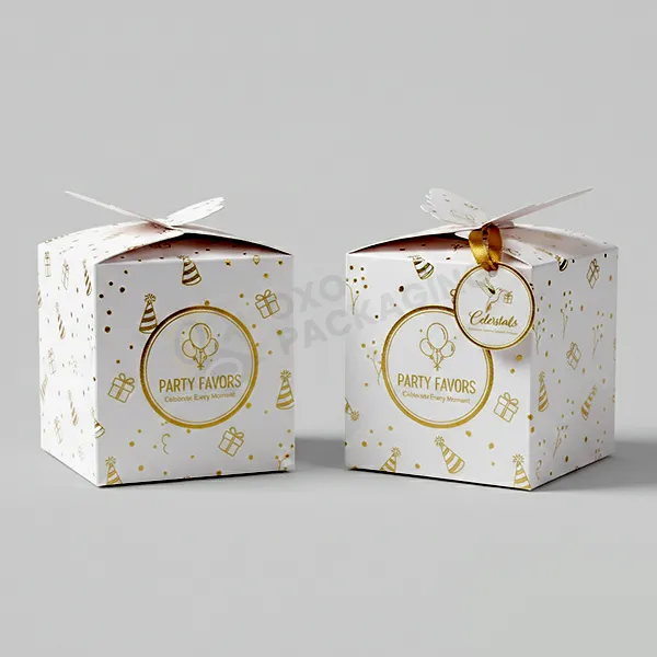 white party favor boxes